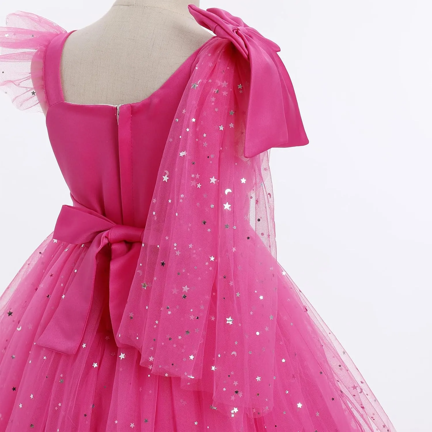 OBEEII Toddler Baby Girls Pageant Dress Sequins Heart Tulle Tutu Dress Flower Wedding Princess Birthday Party Prom Gown