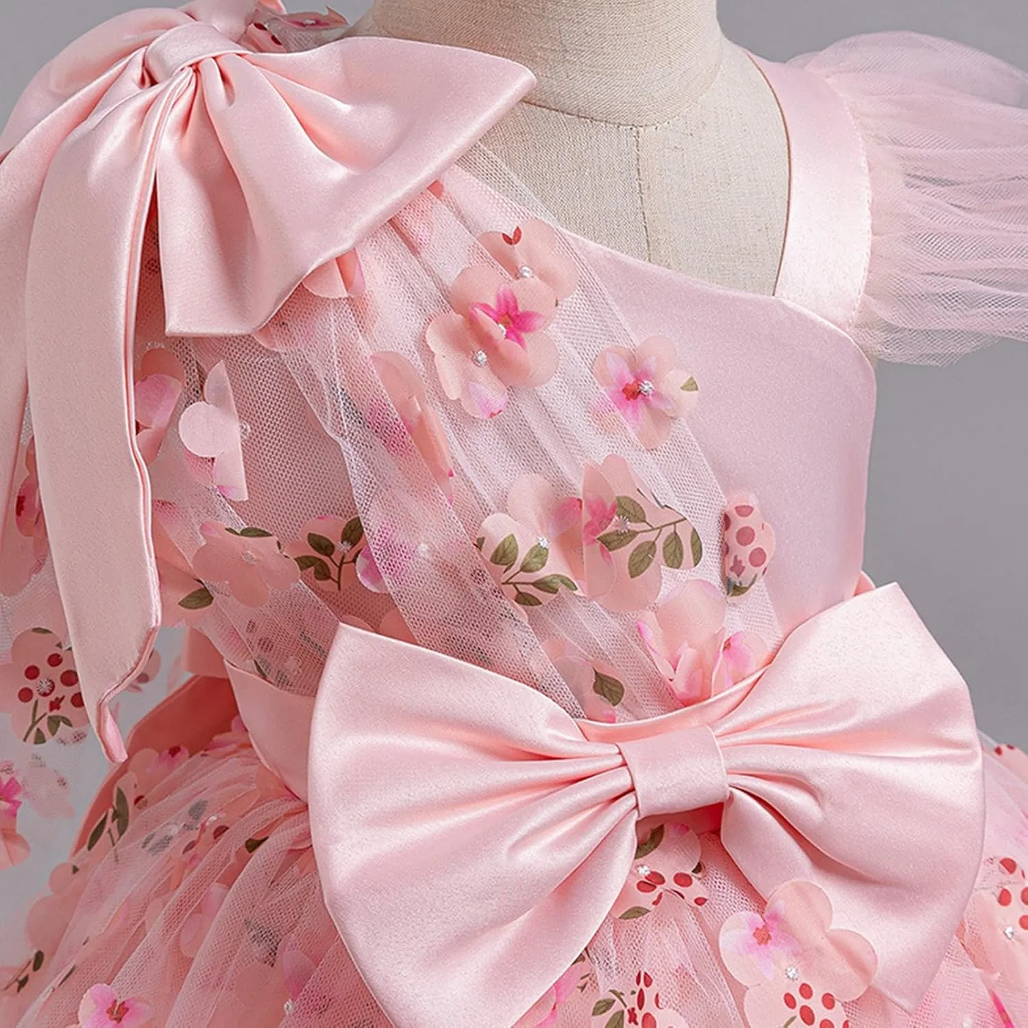 OBEEII Toddler Baby Girls Pageant Dress Sequins Heart Tulle Tutu Dress Flower Wedding Princess Birthday Party Prom Gown