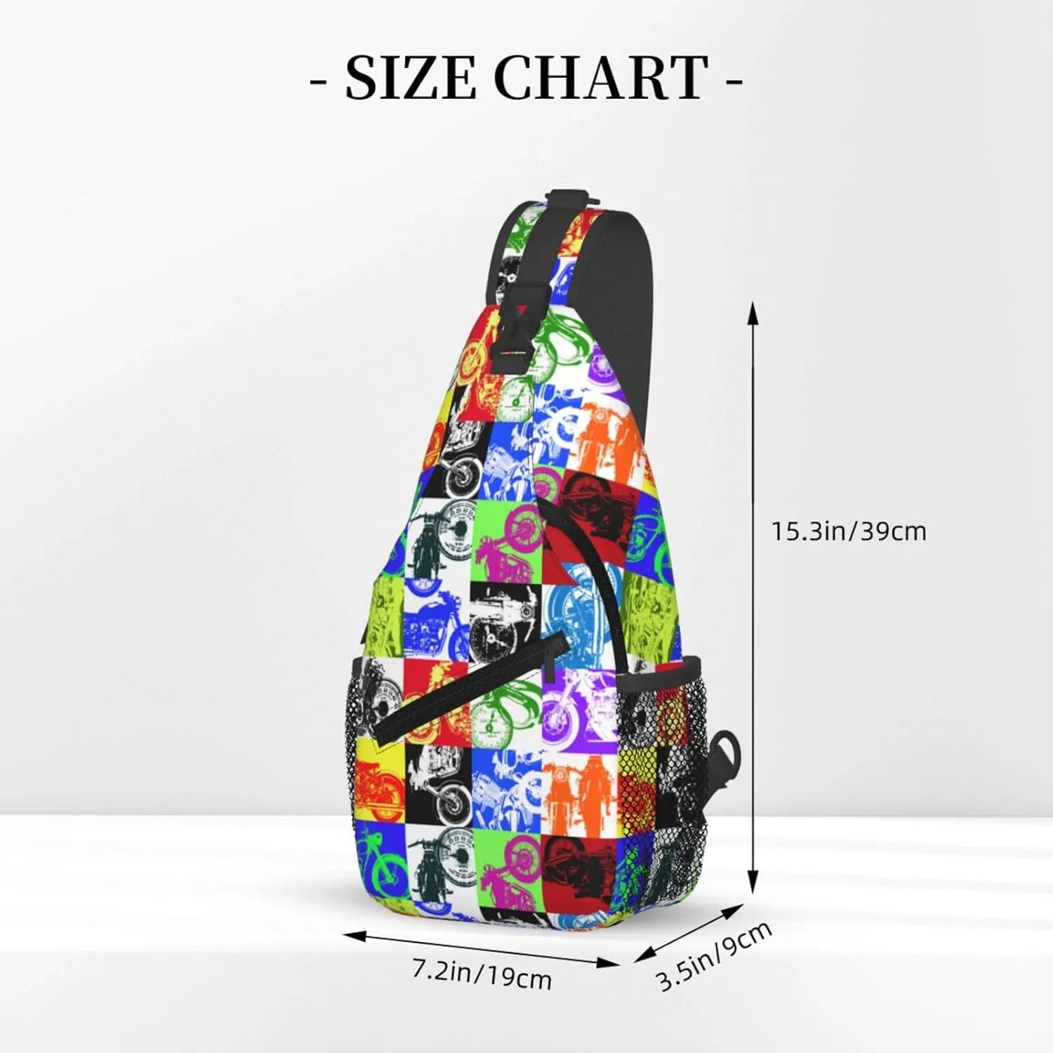 Old Motorcycle Impressive Chest Sling Bag Crossbody Shoulder Backpack Bag Gym Cycling Travel Hiking Daypack Cross Bag