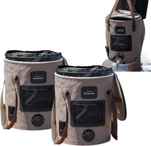 Outdoor Folding Bucket 2pcs Portable Bucket with Valve Bucket Camping Bucket with Lid 25L Large Capacity Round Portable Bucket Fishing Bucket
