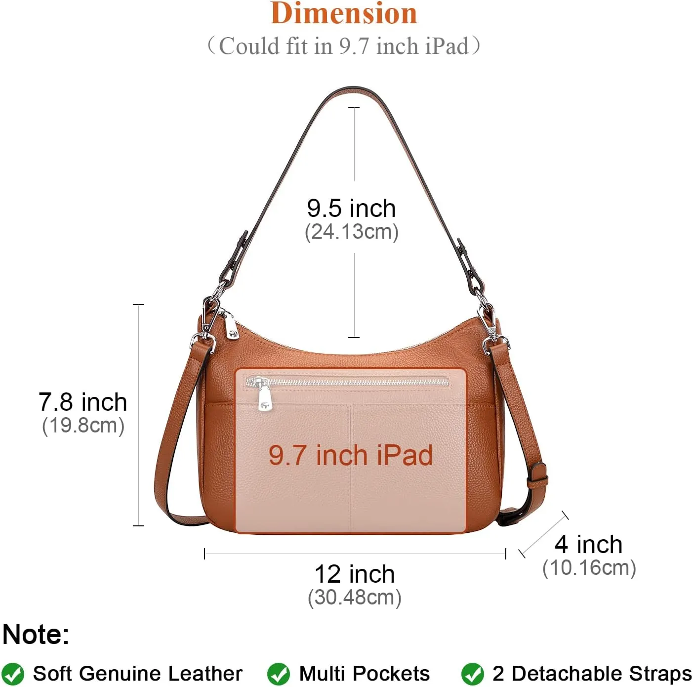Over Earth Soft Leather Handbags for Women Crossbody Purses Multi Pockets Shoulder Bags Messenger Bag Medium