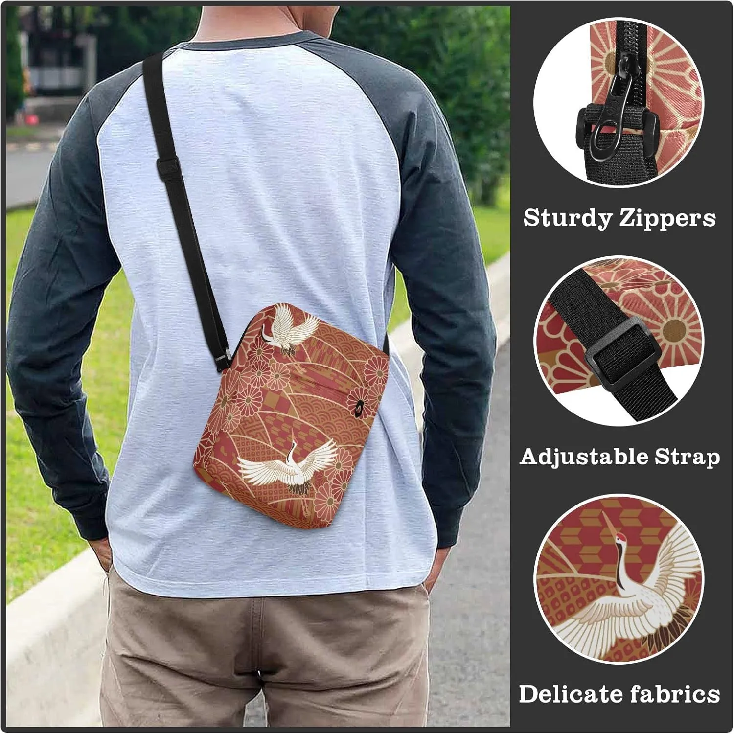Oyihfvs Messenger Bag, Men's Crossbody Bag, Women's Crossbody Bag with Adjustable Strap