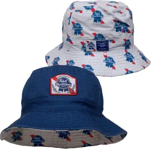 Pabst Blue Ribbon Logo Reversible Bucket Hat Multicolor
