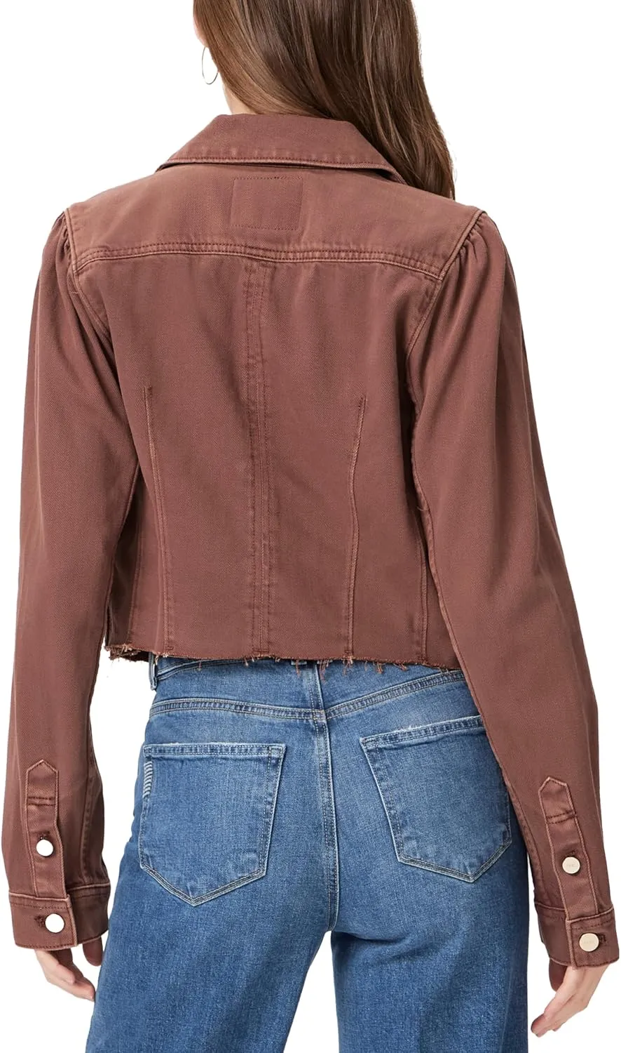 PAIGE Women's Pacey Cropped Denim Jacket with Raw Hem