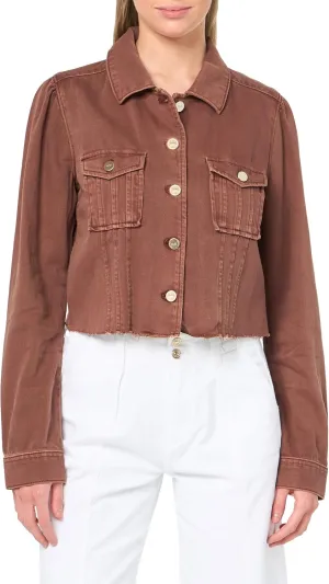 PAIGE Women's Pacey Cropped Denim Jacket with Raw Hem