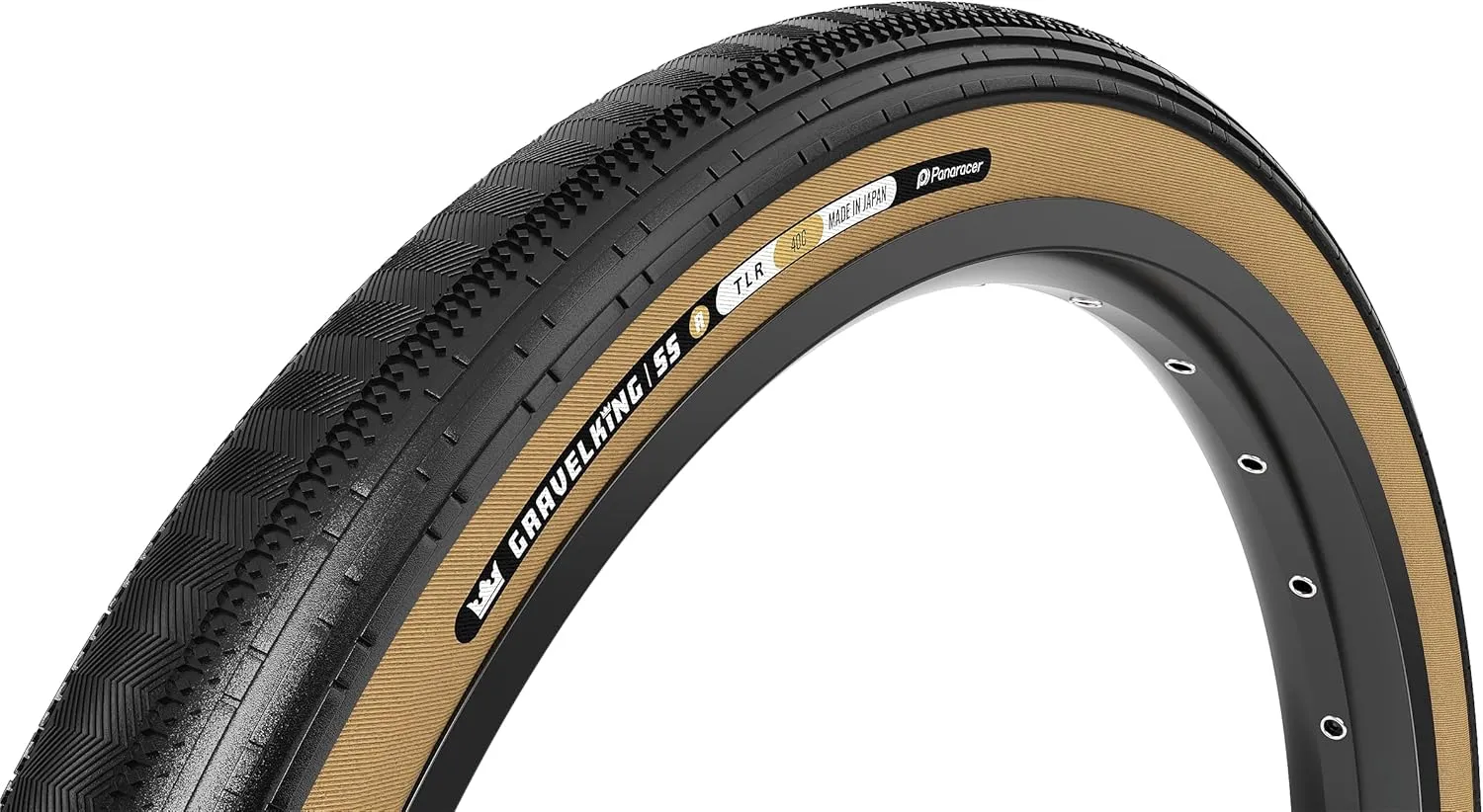 Panaracer GravelKing SS R Tire - 700 x 45, Tubeless, Folding, Black/Amber