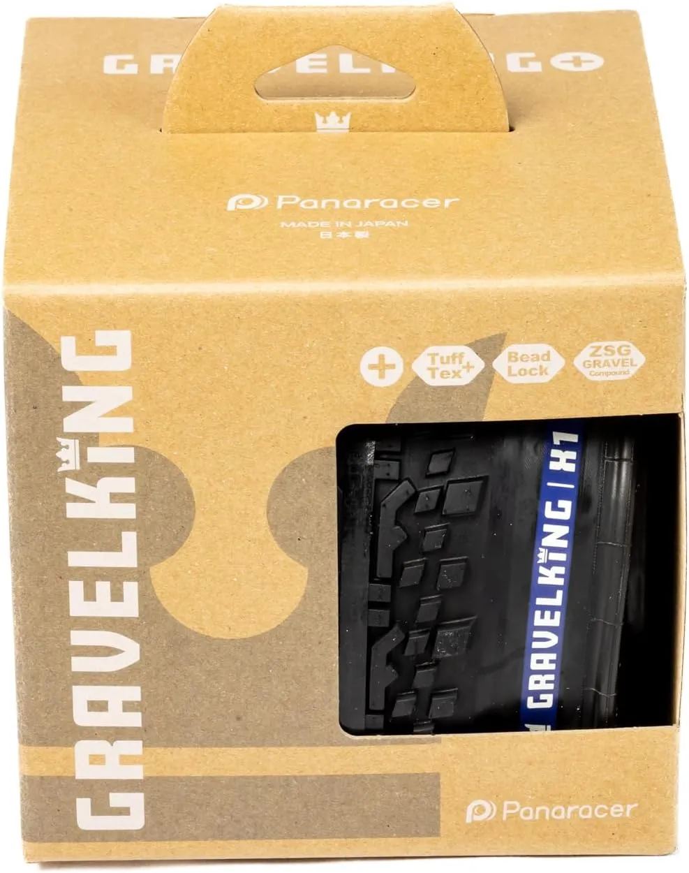 Panaracer Gravelking X1 Plus TLR Tubeless Ready Folding Tyre - ZSG Gravel Compound -Puncture Resistant - Beadlock Technology - 120Tpi TuffTex  Double Layer Casing - Gravel Cycling Tyre