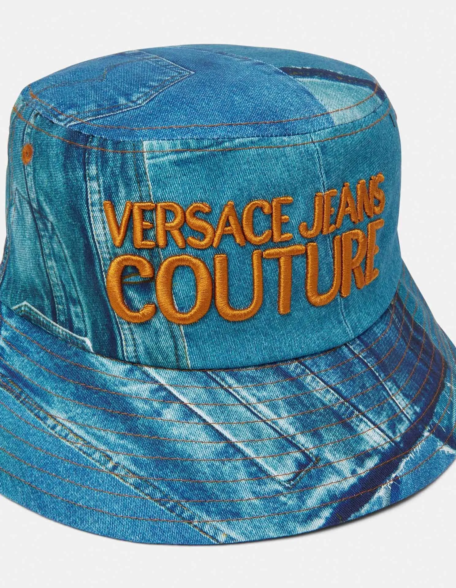 Patch Denim Print Bucket Hat