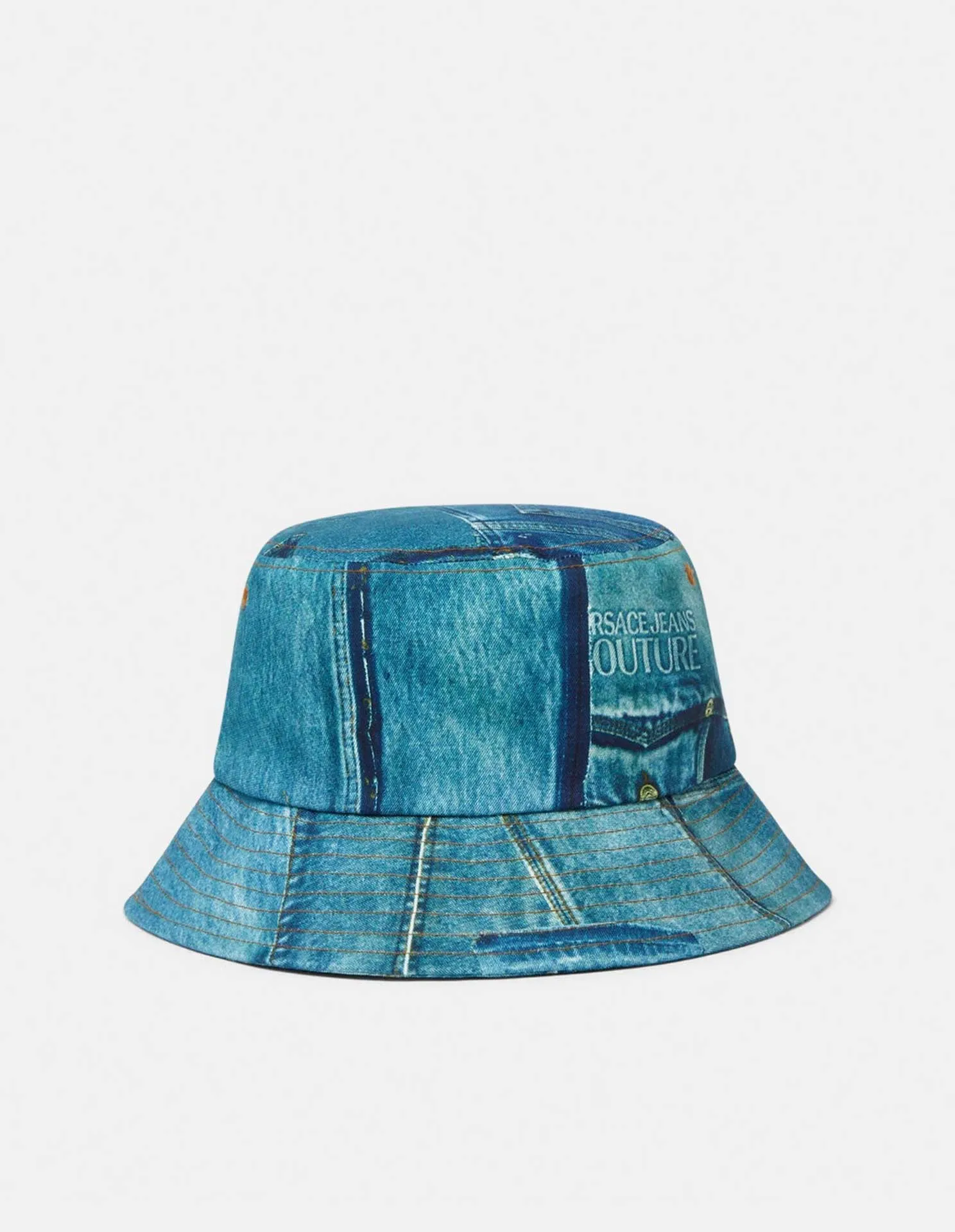 Patch Denim Print Bucket Hat