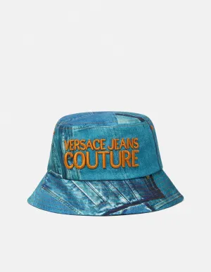 Patch Denim Print Bucket Hat