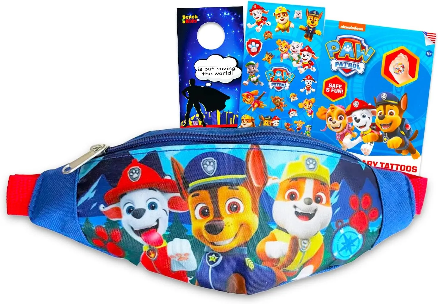Paw Patrol Fanny Pack for Kids - Bundle with Belt Bag Featuring Chase, Marshall, Rubble Plus Stickers, Tattoos, More | Paw Patrol Waist Bag for Boys