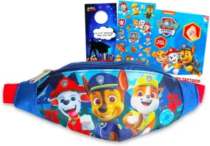 Paw Patrol Fanny Pack for Kids - Bundle with Belt Bag Featuring Chase, Marshall, Rubble Plus Stickers, Tattoos, More | Paw Patrol Waist Bag for Boys