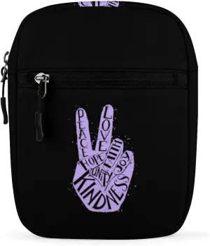 Peace Love Faith Joy Mini Crossbody Bag Anti-Theft Side Shoulder Bags Messenger Bag Unisex
