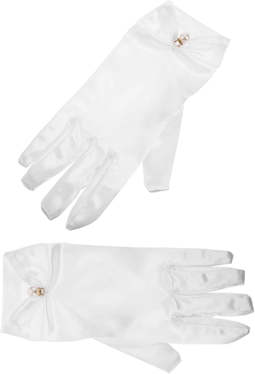 Pearl Gloves Bridal Short Satin Gloves Elegant Wedding Gloves for Bride Vintage Style