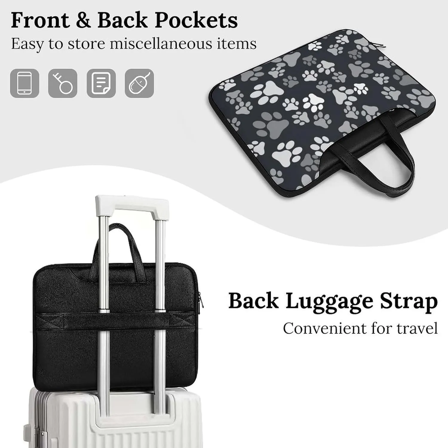 Penguin Bird Handheld Single Shoulder Crossbody Laptop Bag Unisex