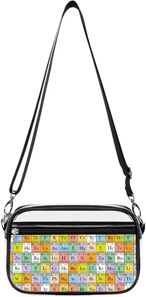 Periodic Table of Elements Clear Purse Messenger Bag Crossbody Bags with Adjustable Shoulder Strap Front Pocket