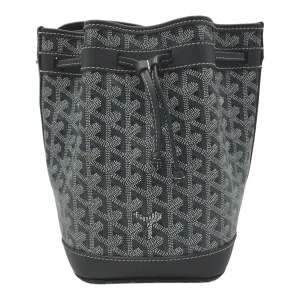 Petit Flot Crossbody Bag Grey in Coated Canvas, Silver hardware