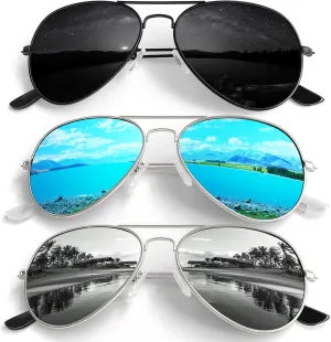 Pilot Sunglasses Men Womens Lightweight Metal Frame Polarized Shades UV400 Protection