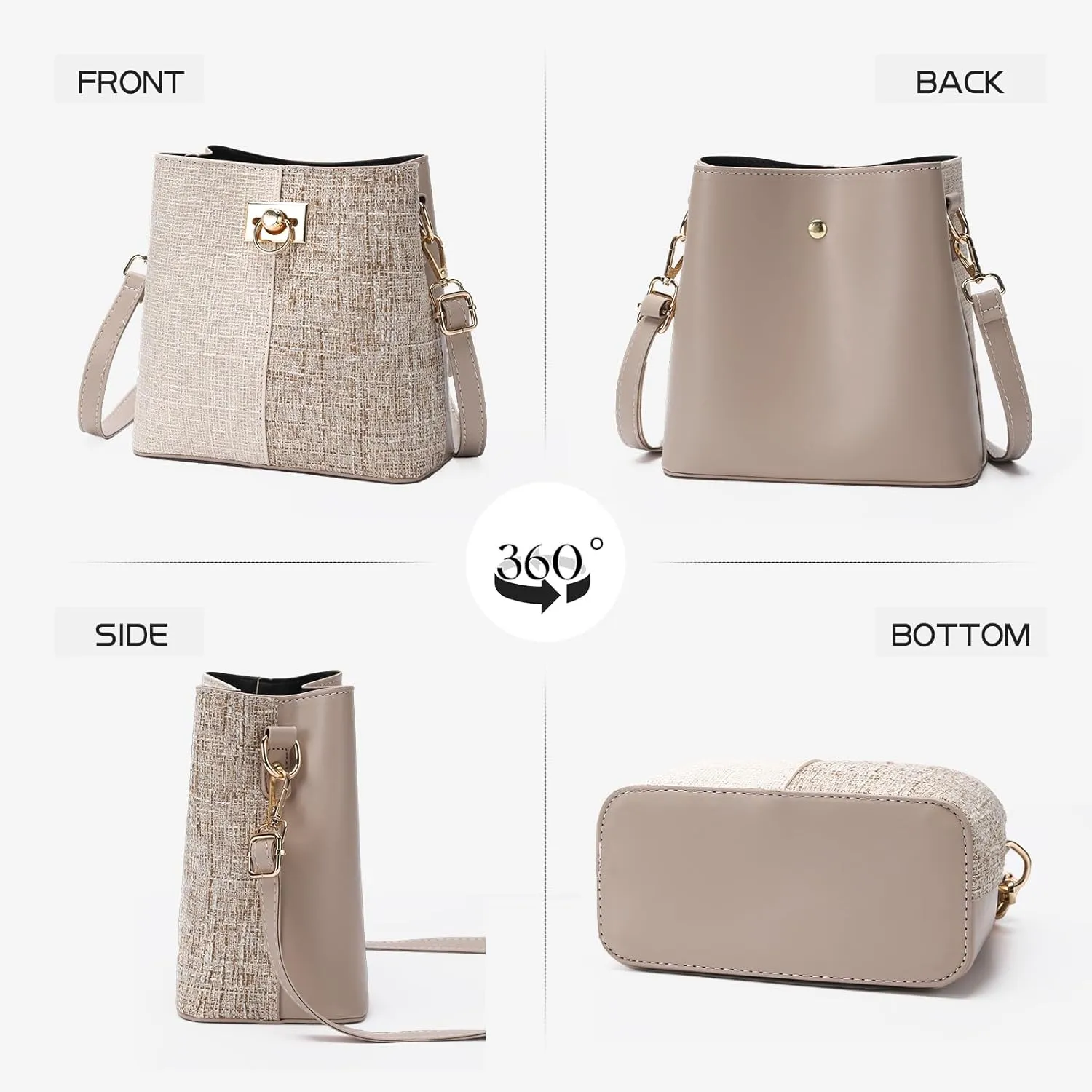 PINCNEL Small Crossbody Purses for Women, Shoulder Bag for Women, PU Leather Crossbody Bags Bucket Bag Handbags