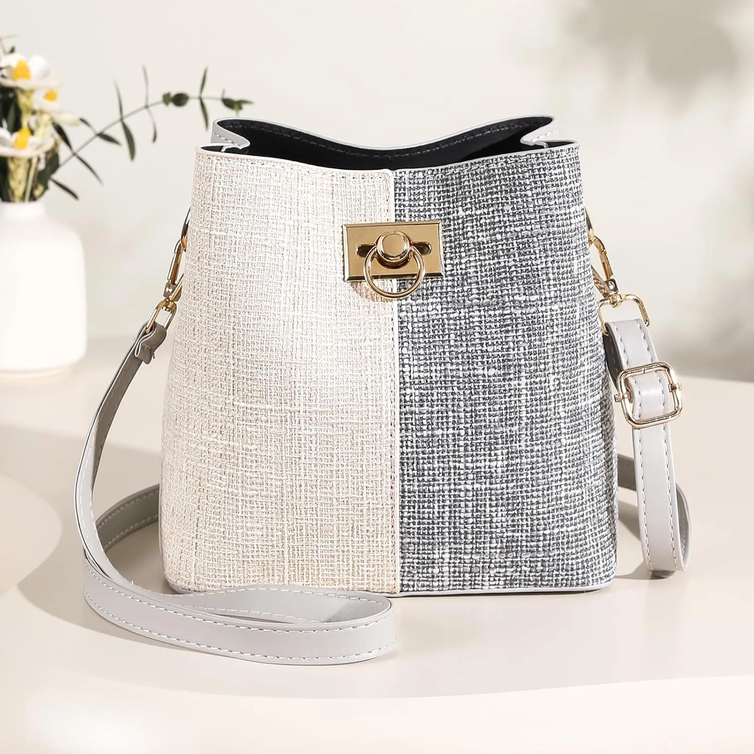 PINCNEL Small Crossbody Purses for Women, Shoulder Bag for Women, PU Leather Crossbody Bags Bucket Bag Handbags