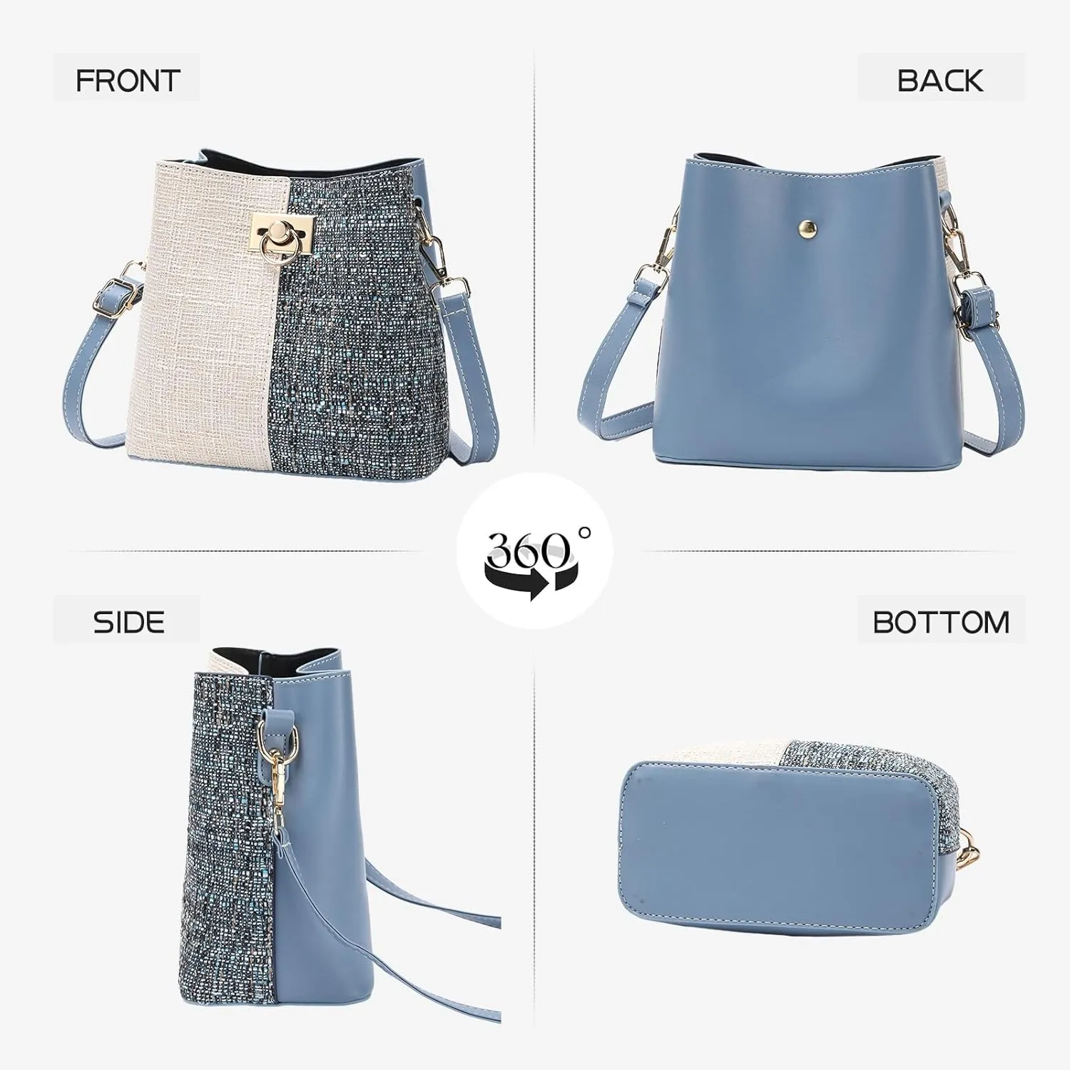 PINCNEL Small Crossbody Purses for Women, Shoulder Bag for Women, PU Leather Crossbody Bags Bucket Bag Handbags