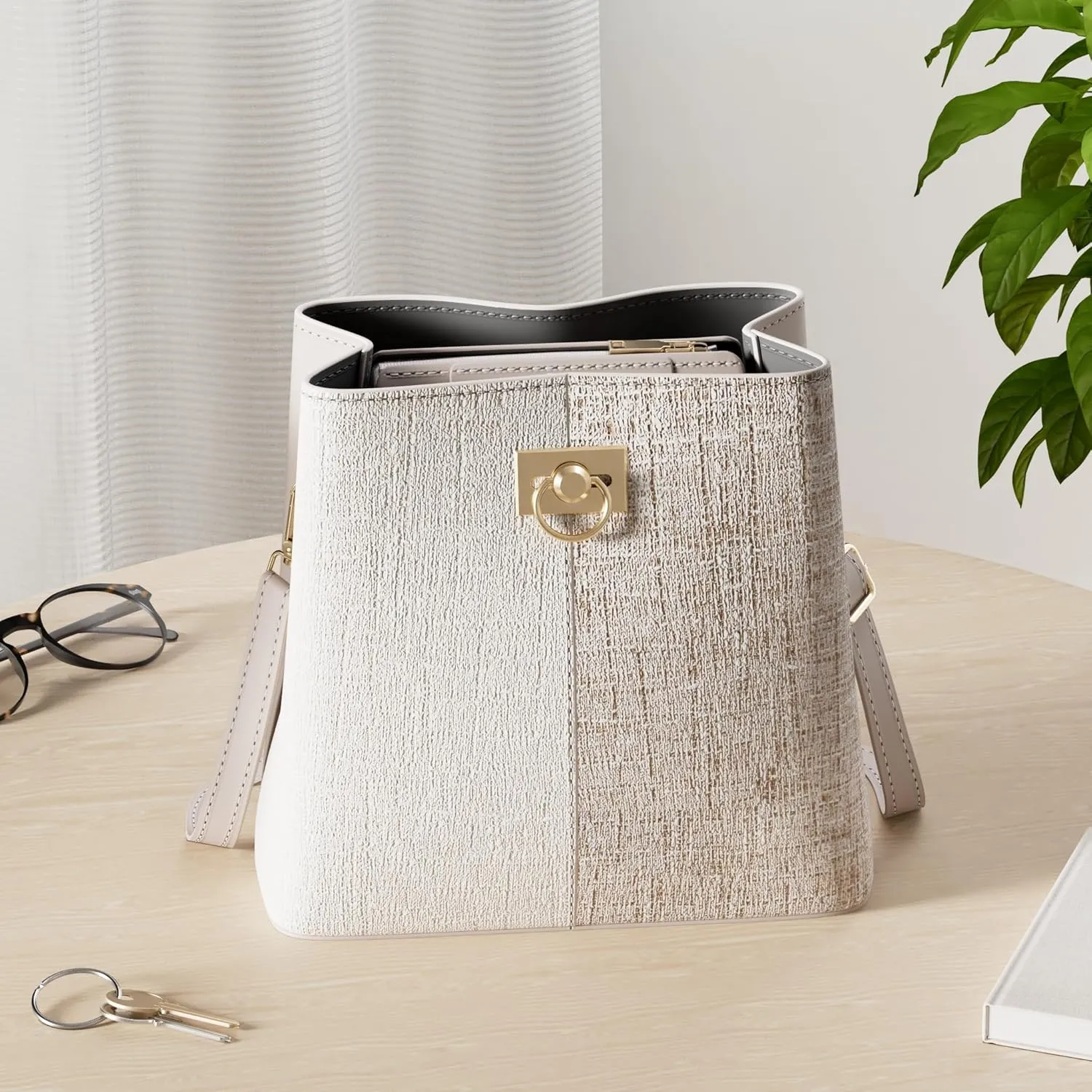 PINCNEL Small Crossbody Purses for Women, Shoulder Bag for Women, PU Leather Crossbody Bags Bucket Bag Handbags