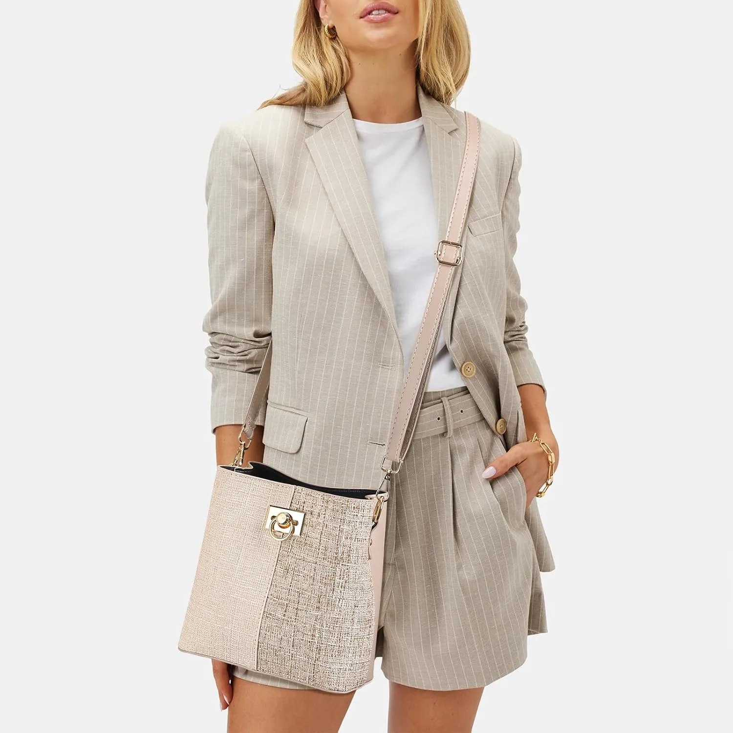 PINCNEL Small Crossbody Purses for Women, Shoulder Bag for Women, PU Leather Crossbody Bags Bucket Bag Handbags