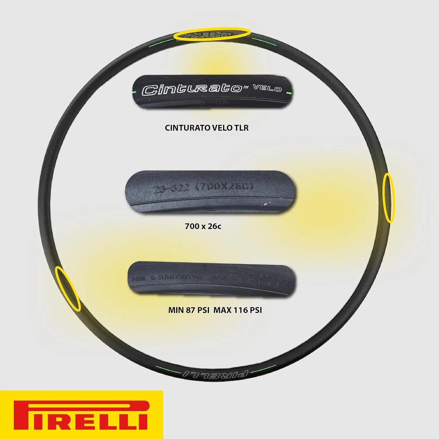 Pirelli Cinturato Velo Road Bike Tire (Long Rides), Clincher Tubeless Ready, Confident Handle Vari Terrains & Worst Conditions, X-Puncture Protect,(1) Tire, Black or Classic Tan Sidewall / Vari Sizes