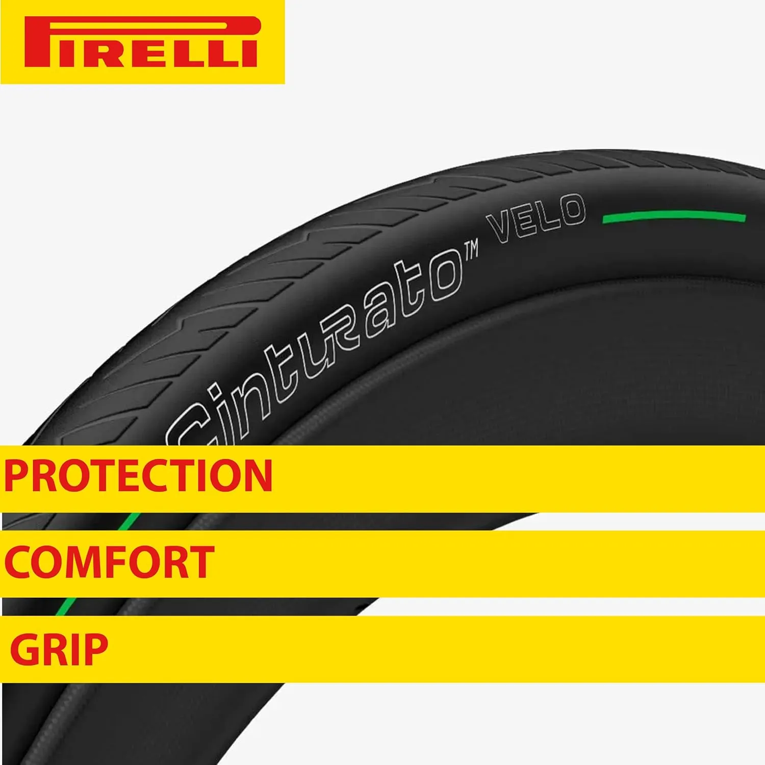 Pirelli Cinturato Velo Road Bike Tire (Long Rides), Clincher Tubeless Ready, Confident Handle Vari Terrains & Worst Conditions, X-Puncture Protect,(1) Tire, Black or Classic Tan Sidewall / Vari Sizes