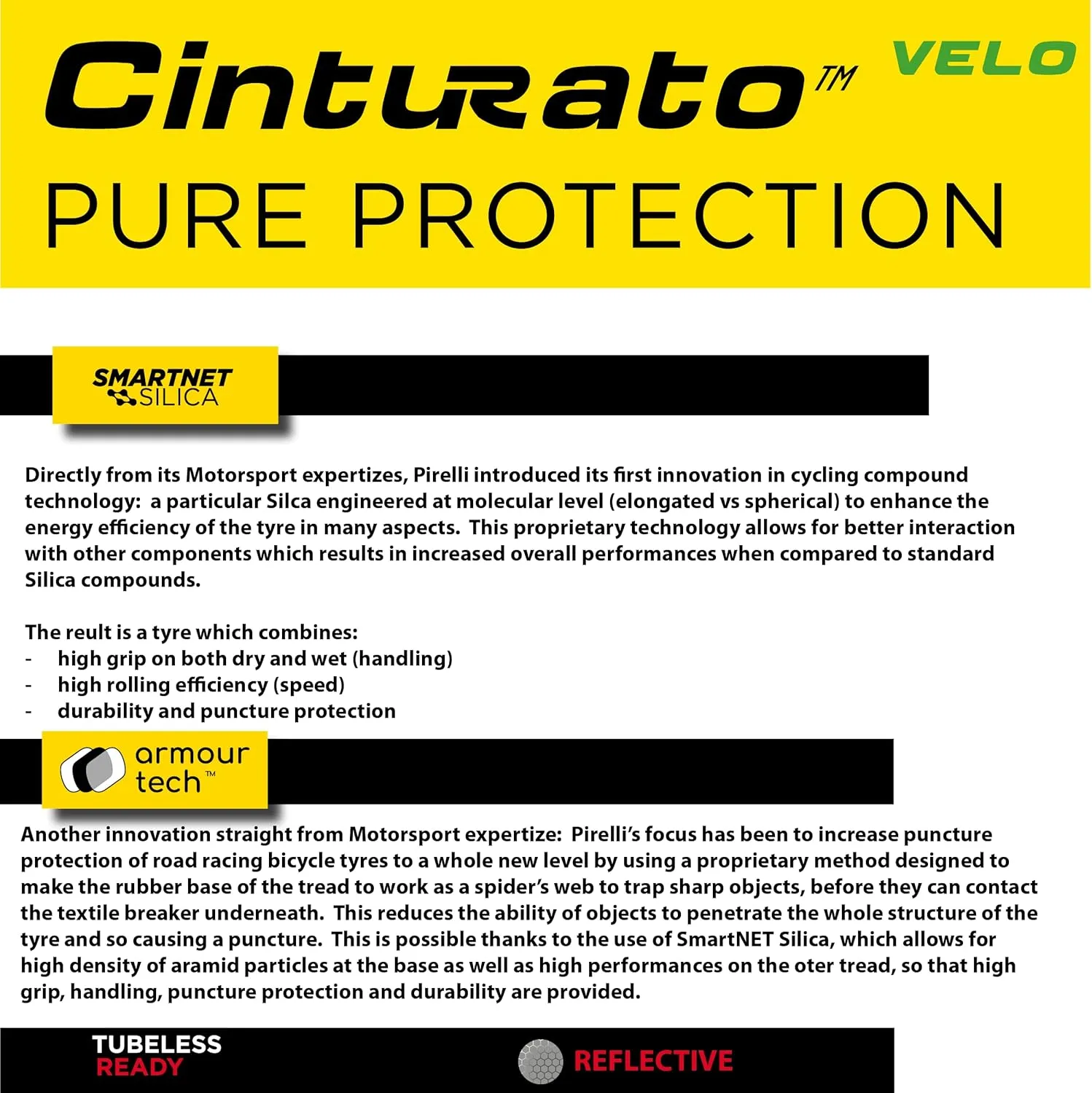 Pirelli Cinturato Velo Road Bike Tire (Long Rides), Clincher Tubeless Ready, Confident Handle Vari Terrains & Worst Conditions, X-Puncture Protect,(1) Tire, Black or Classic Tan Sidewall / Vari Sizes