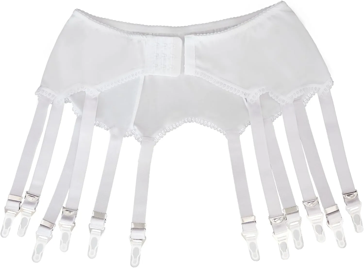 Plain Cloth Retro Garter Belt with 12 Straps Suspender Belt Metal Clips Girdle Women Lingerie