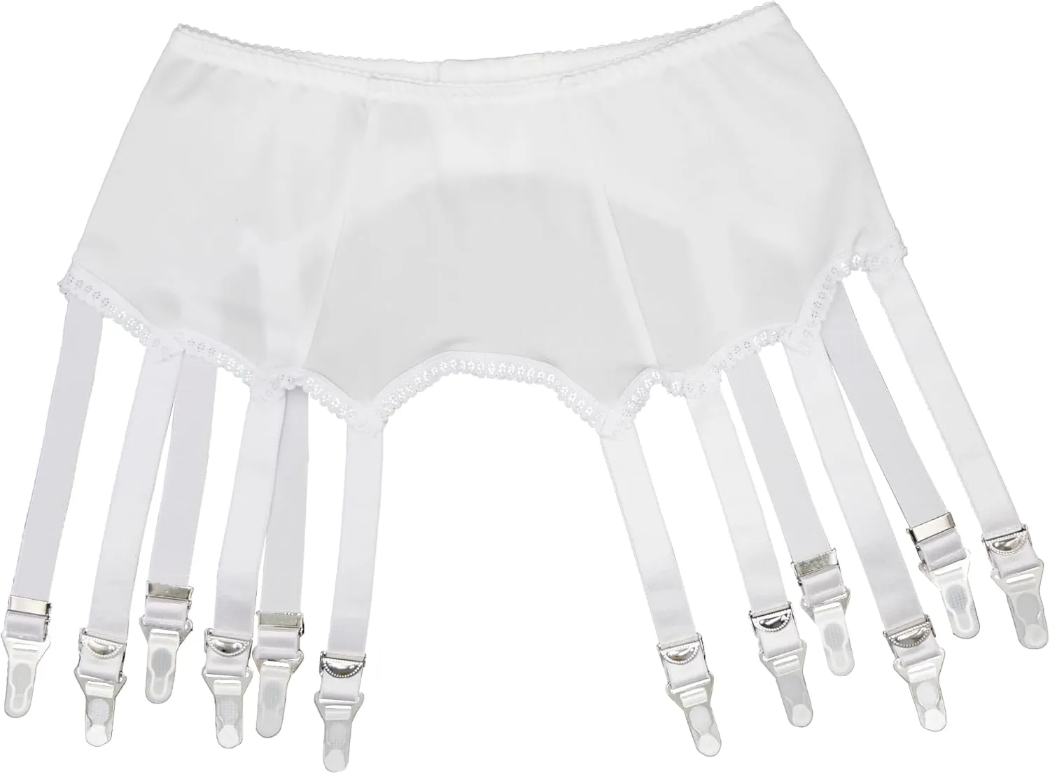 Plain Cloth Retro Garter Belt with 12 Straps Suspender Belt Metal Clips Girdle Women Lingerie