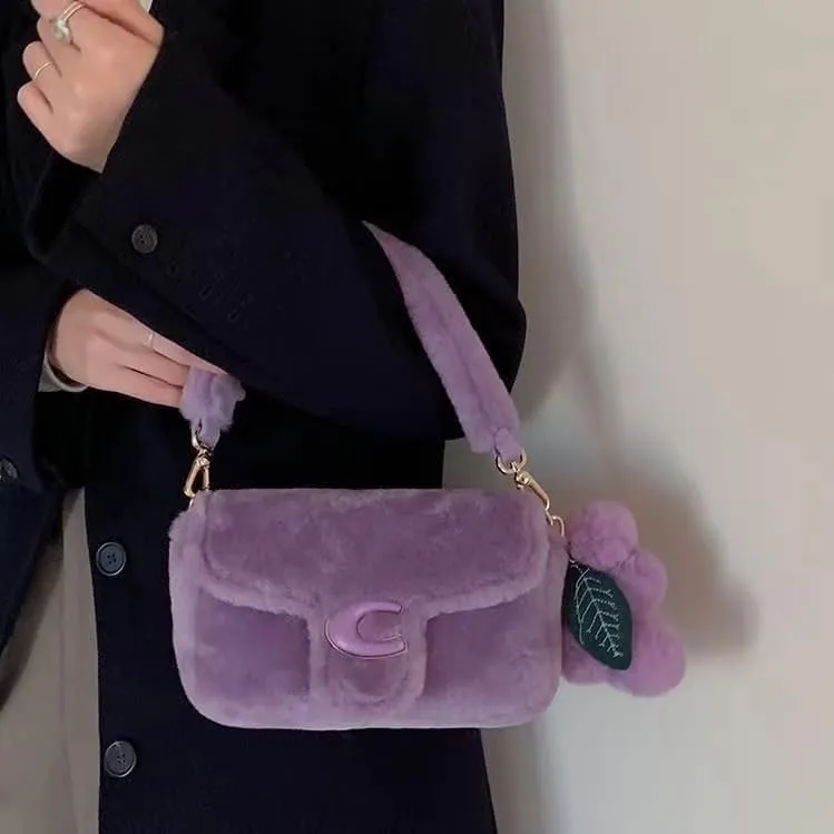 Plush Bag Women's Autumn and Winter New Handheld One Shoulder Crossbody Bag