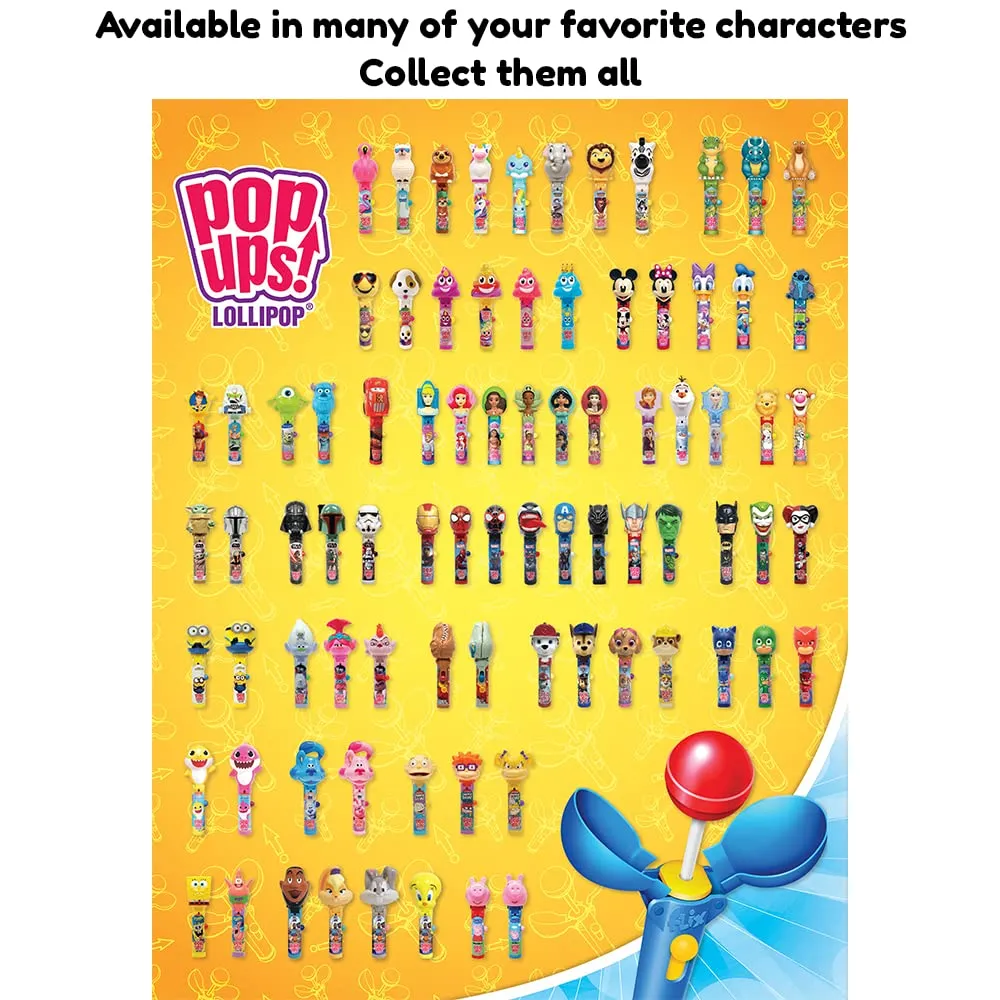 Pop Ups! Disney Princess Lollipop Holder | Collectable Disney Toy Lollipop Case | Princess Party Favors for Halloween, Goodie Bags, Piñata Candy, Game Prizes | Ariel, Moana and Cinderella - Bulk Set of 12 | Lollipops Included