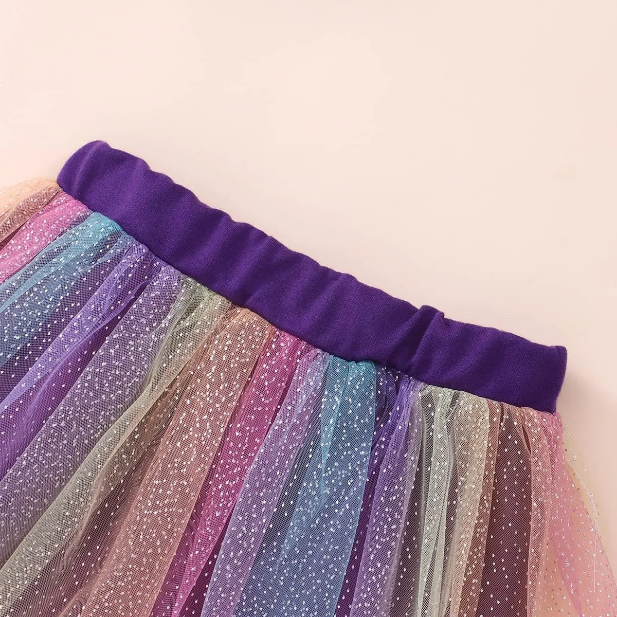 Popshion Girls Tulle Skirt Set Long Sleeve Sweatshirt Tutu Dress Birthday Party Outfit Kids Fall Winter Clothes Set 1-8 Years