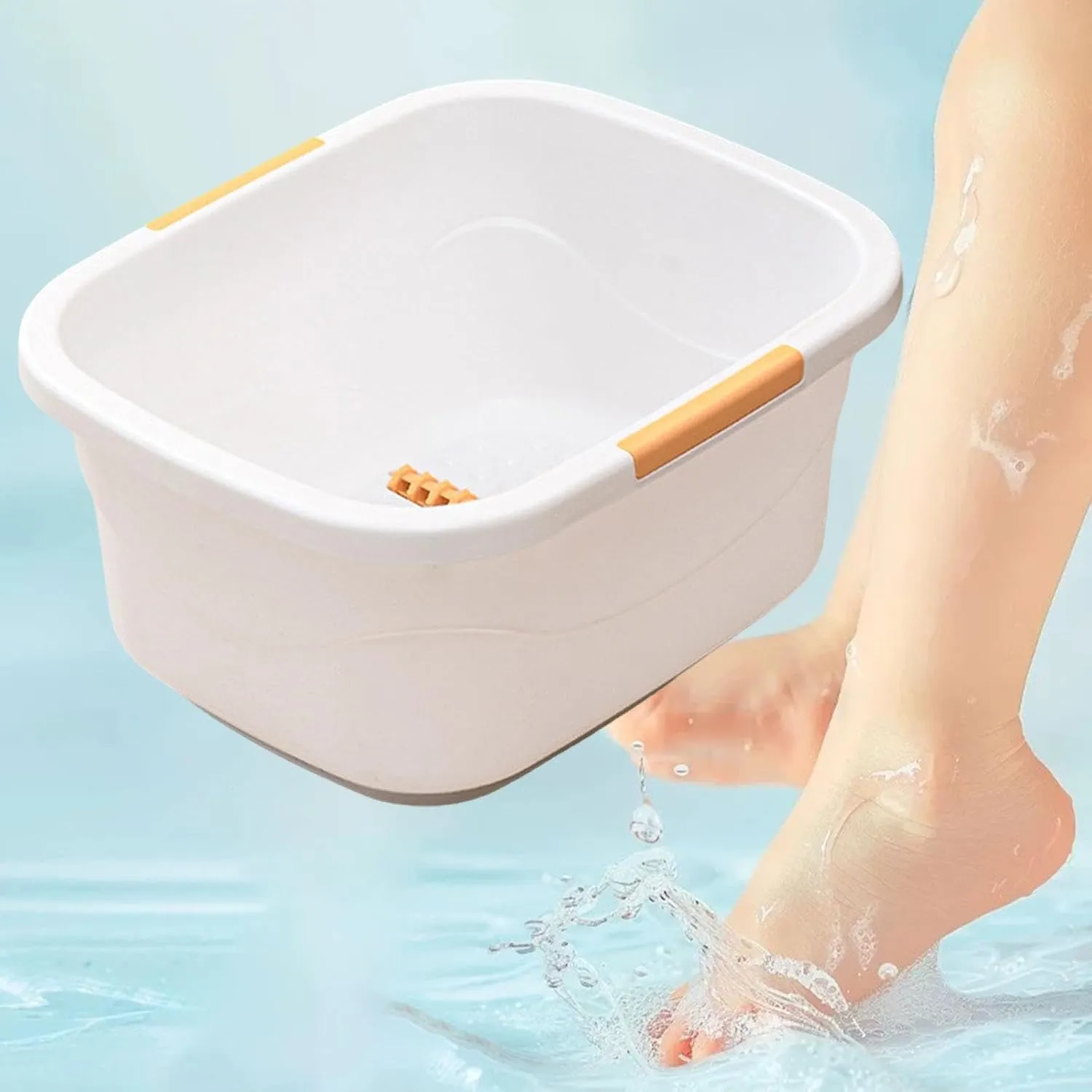Portable Foot Soak Basin for Relaxing Feet, Pedicure Bucket and Bath, White L
