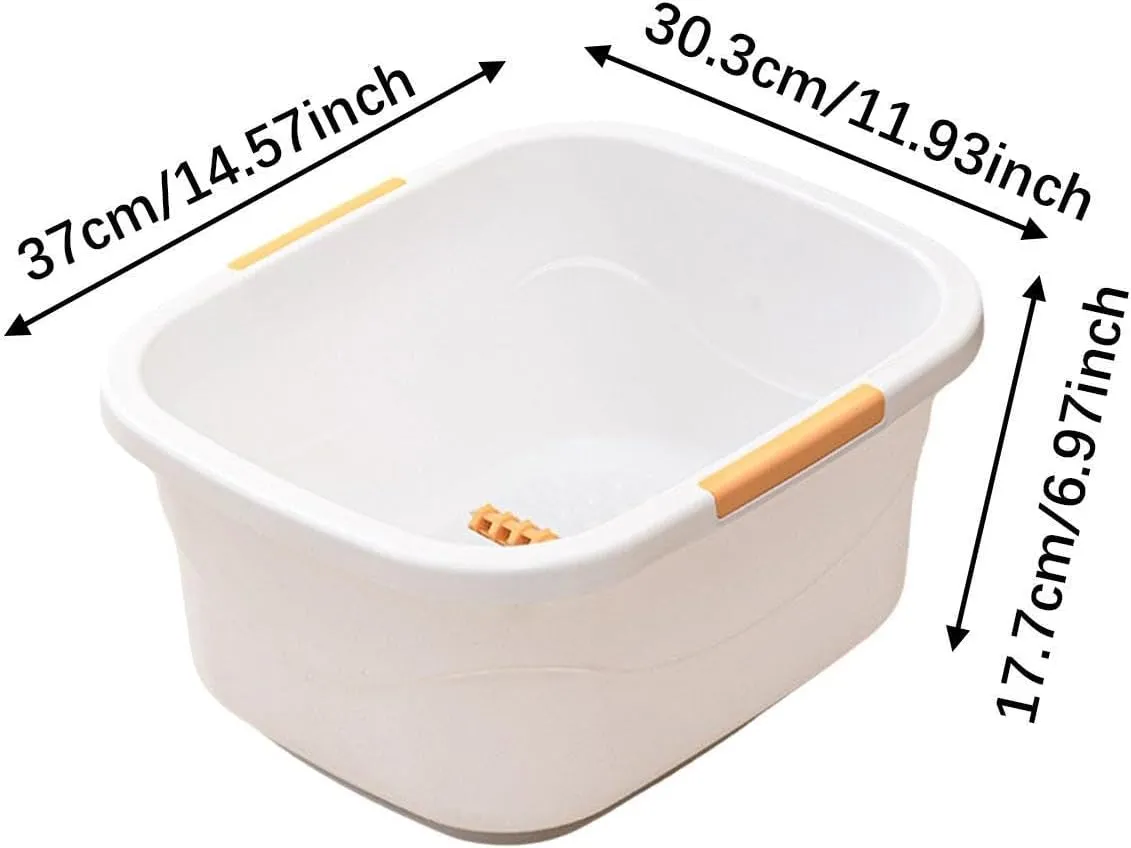 Portable Foot Soak Basin for Relaxing Feet, Pedicure Bucket and Bath, White L