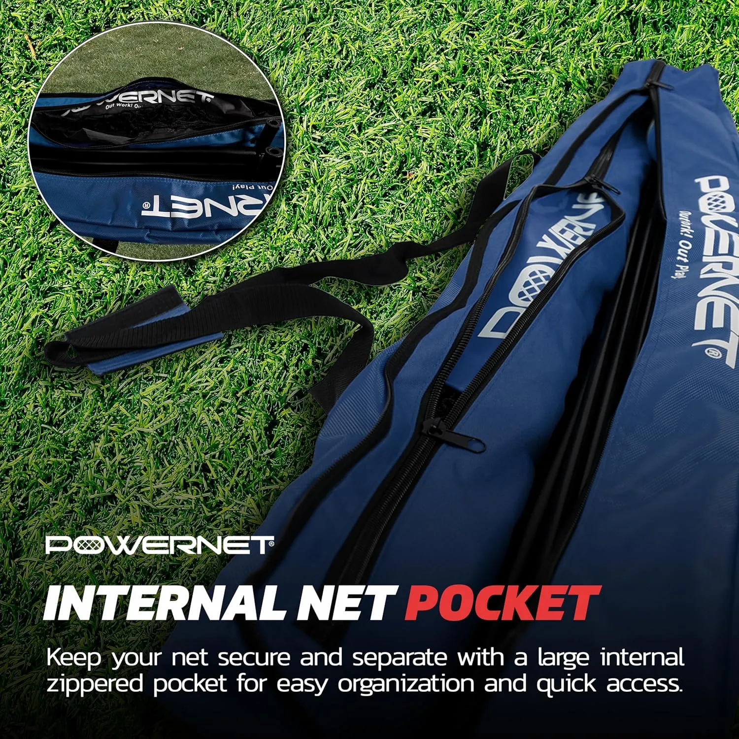PowerNet 7x7 FT Baseball & Softball Net Replacement Parts, Replace 7x7 FT Frame, Net Only or Carry Bag, Metal Frame and Fiberglass Poles, Durable Nets & Bags Available in Team Colors