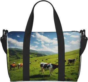 Prairie cow print Crossbody Shoulder Bag Large Weekender Overnight Hand Bag Shopping Work Handbag