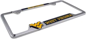 Premium All Metal Mascot License Plate Frame w/ 3D Logos - Second Generation (West Virginia)