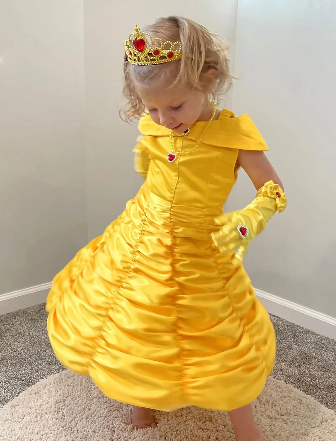 Princess Costume Dresses for Girls Costumes Halloween Cosplay Birthday Outfit Yellow