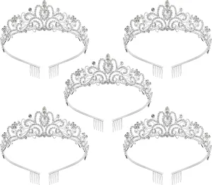 Princess Crown for Women, Crystal Queen Tiaras for Girls Bridal Hair Accessories Gifts for Birthday Wedding Prom, Bridal Party, Pageant, Halloween Christmas Costume
