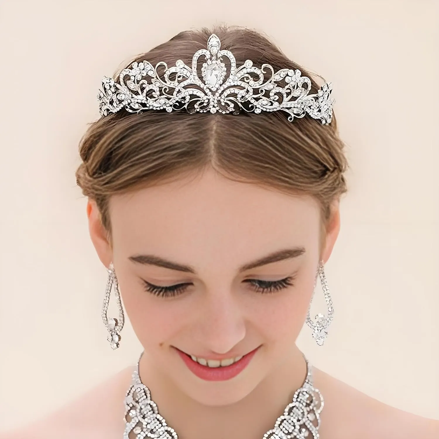 Princess Crown for Women, Crystal Queen Tiaras for Girls Bridal Hair Accessories Gifts for Birthday Wedding Prom, Bridal Party, Pageant, Halloween Christmas Costume