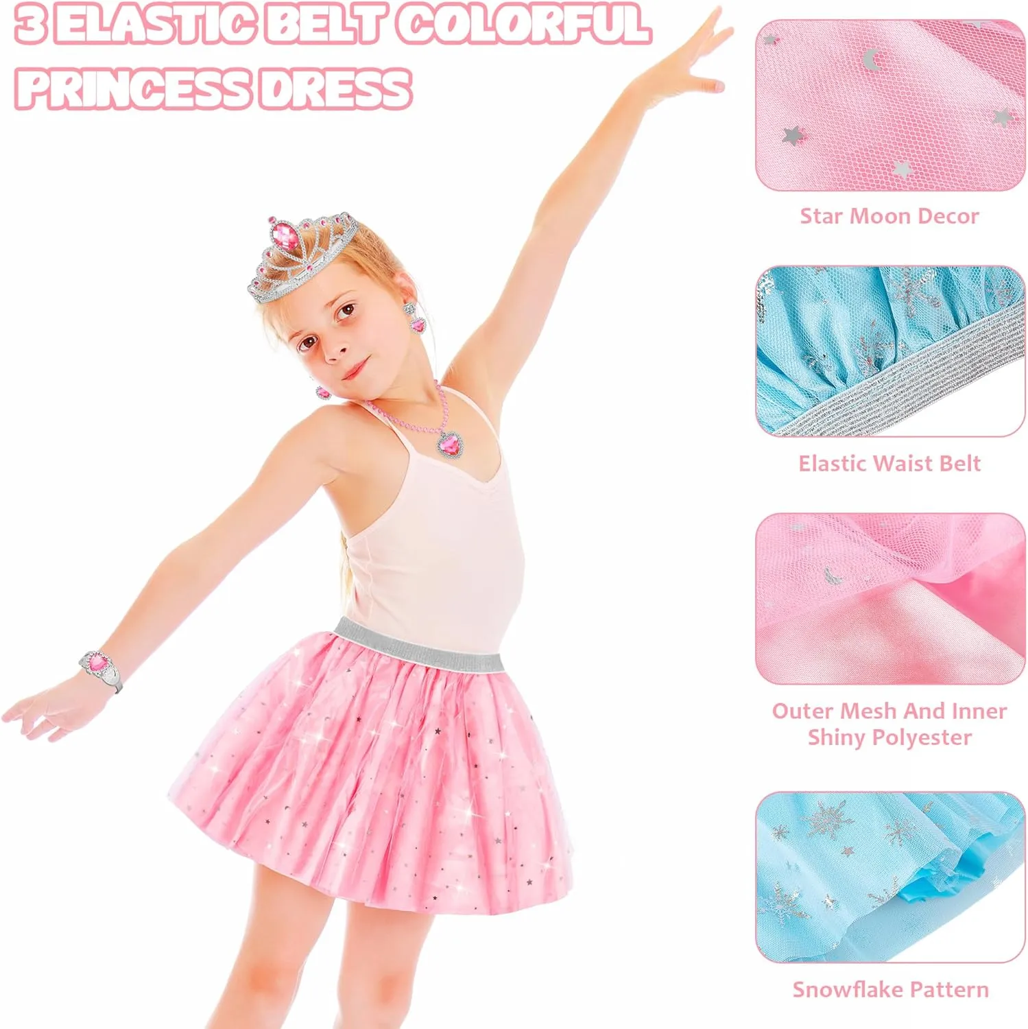 Princess Dress Up Toys & Jewelry Boutique,Girl Role Play Gifts,Kids Toys for 3-6 Years Girl Toddler ​B-Day Party Favors