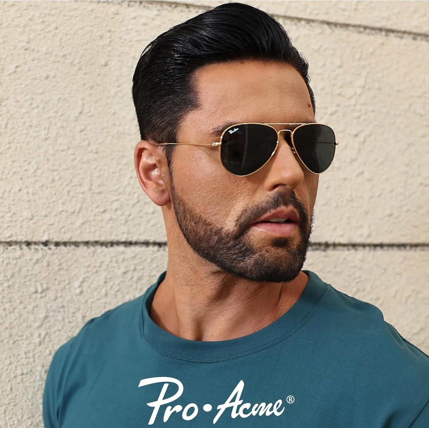 Pro Acme 55MM Glass Small Aviator Sunglasses, Classic Metal Frame UV400 Protection for Men Women