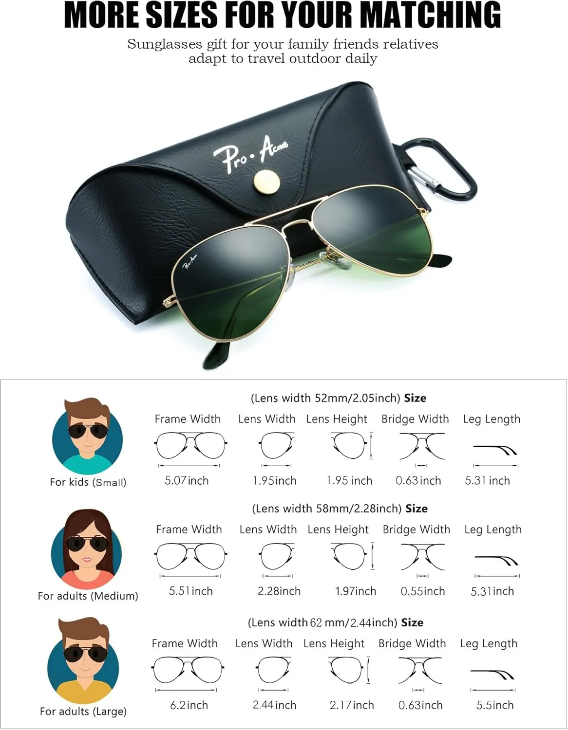 Pro Acme Classic Aviator Sunglasses for Women & Men Metal Frame UV400 Driver Sunglasses