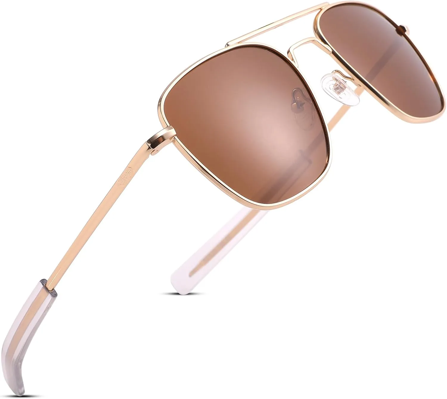 Pro Acme Sunglasses Men Polarized Aviator Sunglasses Military Style Metal Frame with Bayonet Temples