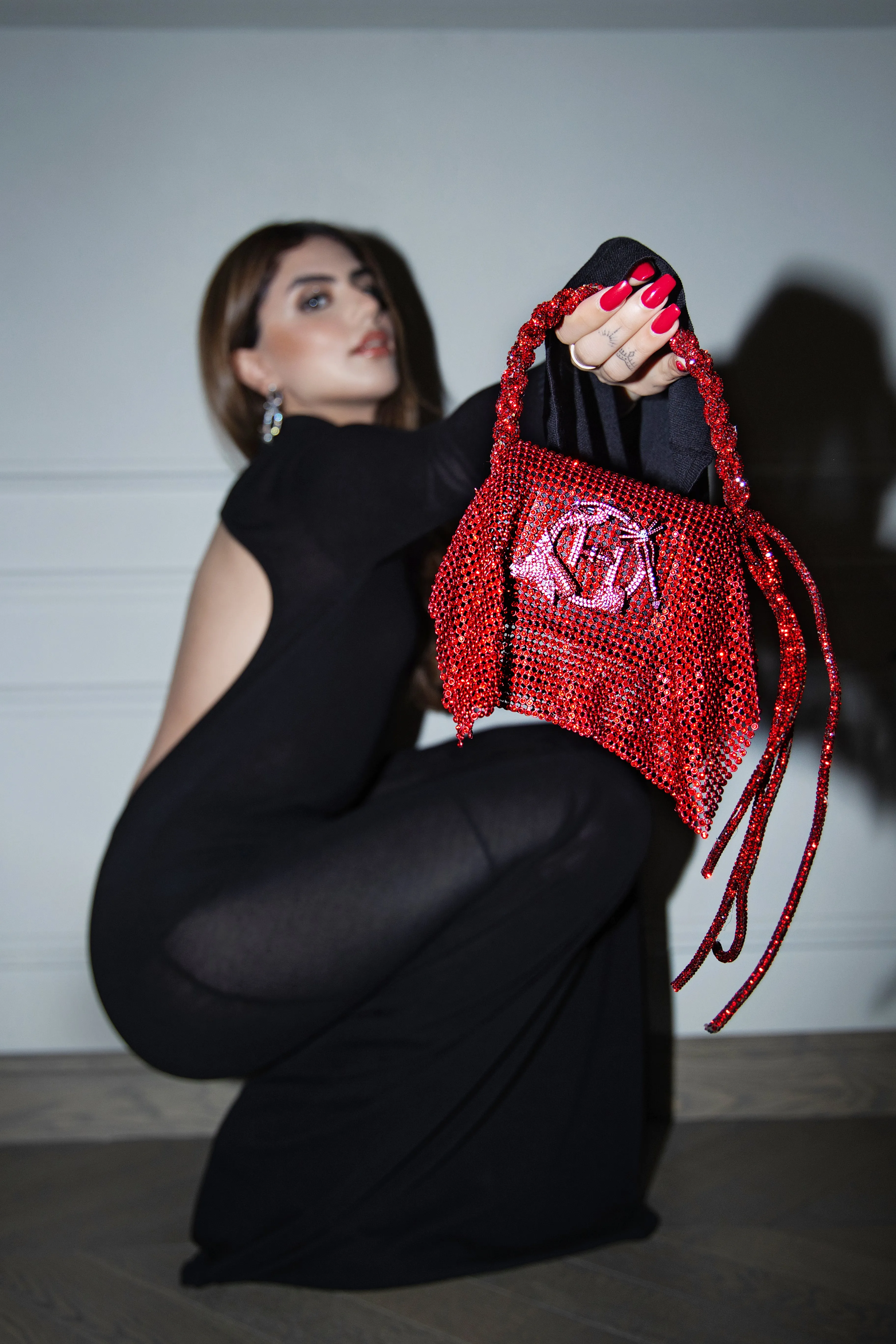 Promiscuous Red Crystal Furbie Handbag