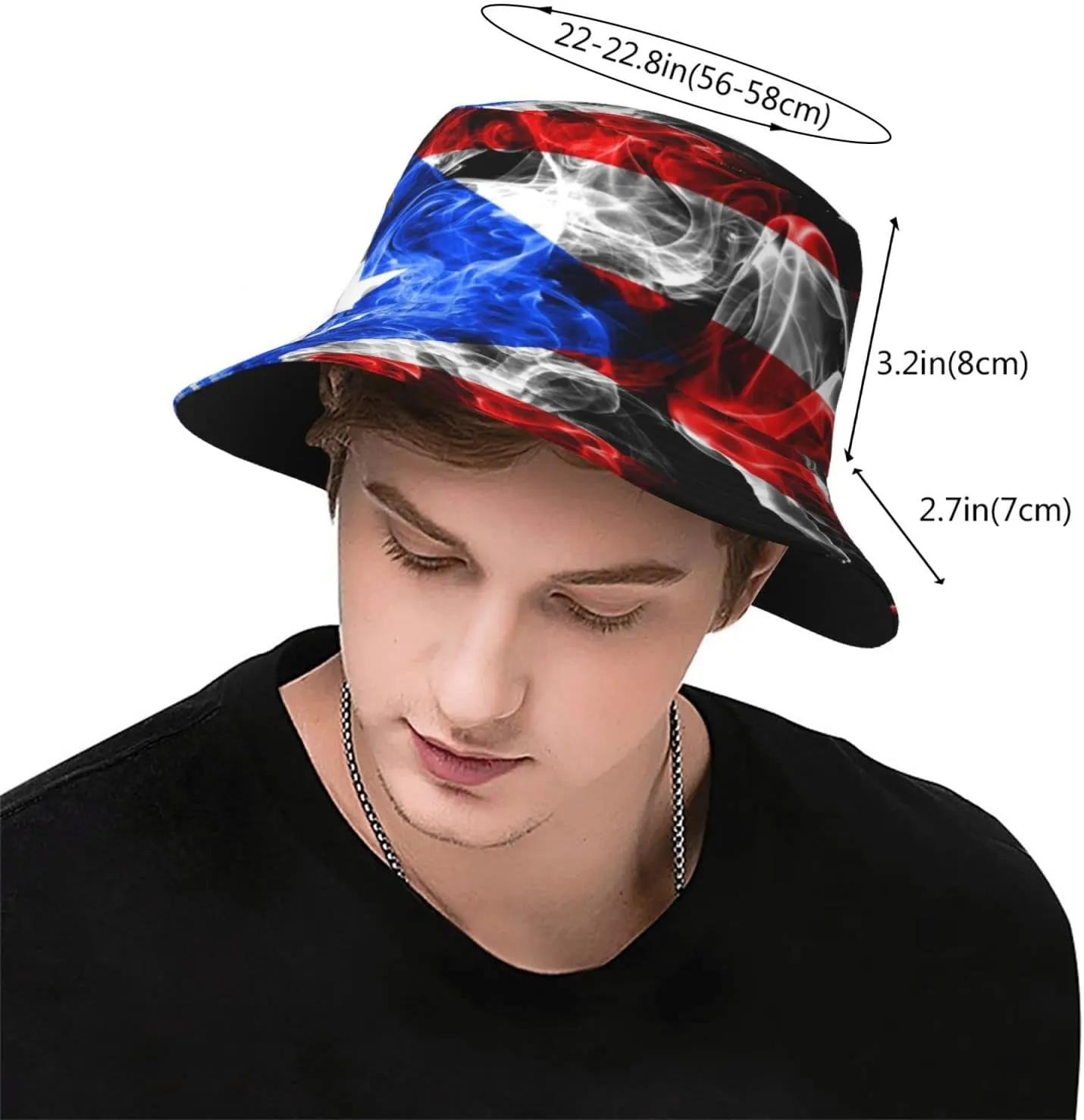 Puerto Rico Bucket Hat Sun Hat Beach Funny Fisherman Cap Packable Outdoor Sun Caps for Men Women,One Size