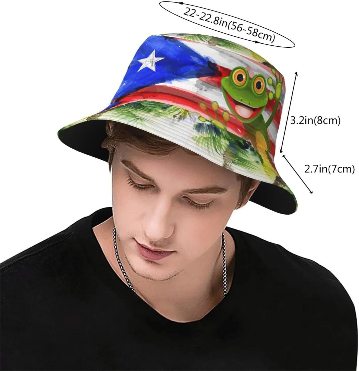 Puerto Rico Bucket Hat Sun Hat Beach Funny Fisherman Cap Packable Outdoor Sun Caps for Men Women,One Size